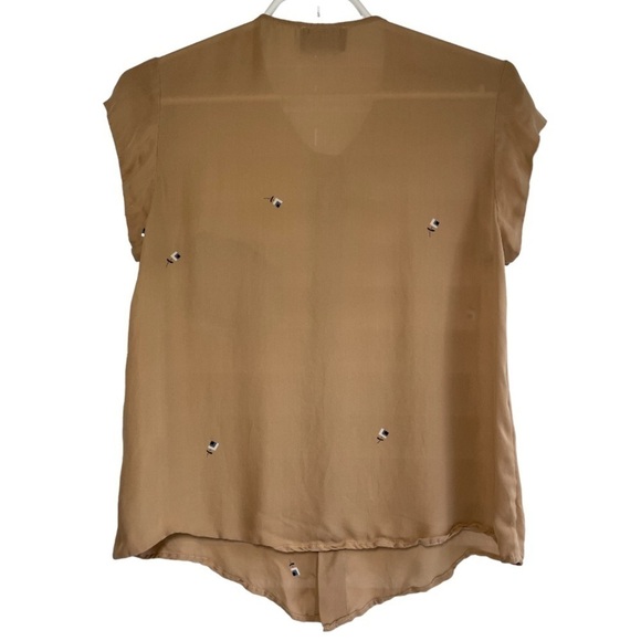 RACHEL Comey Button Front Silk Shirt Size 6 - Picture 3 of 6